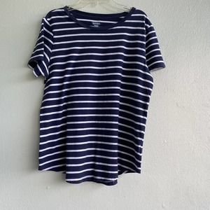 Old Navy Shirt Womens Medium White Blue Preppy Casual Ladies